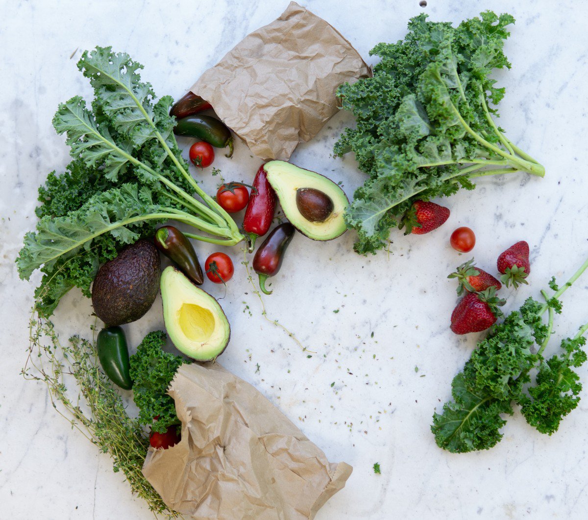 Salade de chou kale à l’avocat